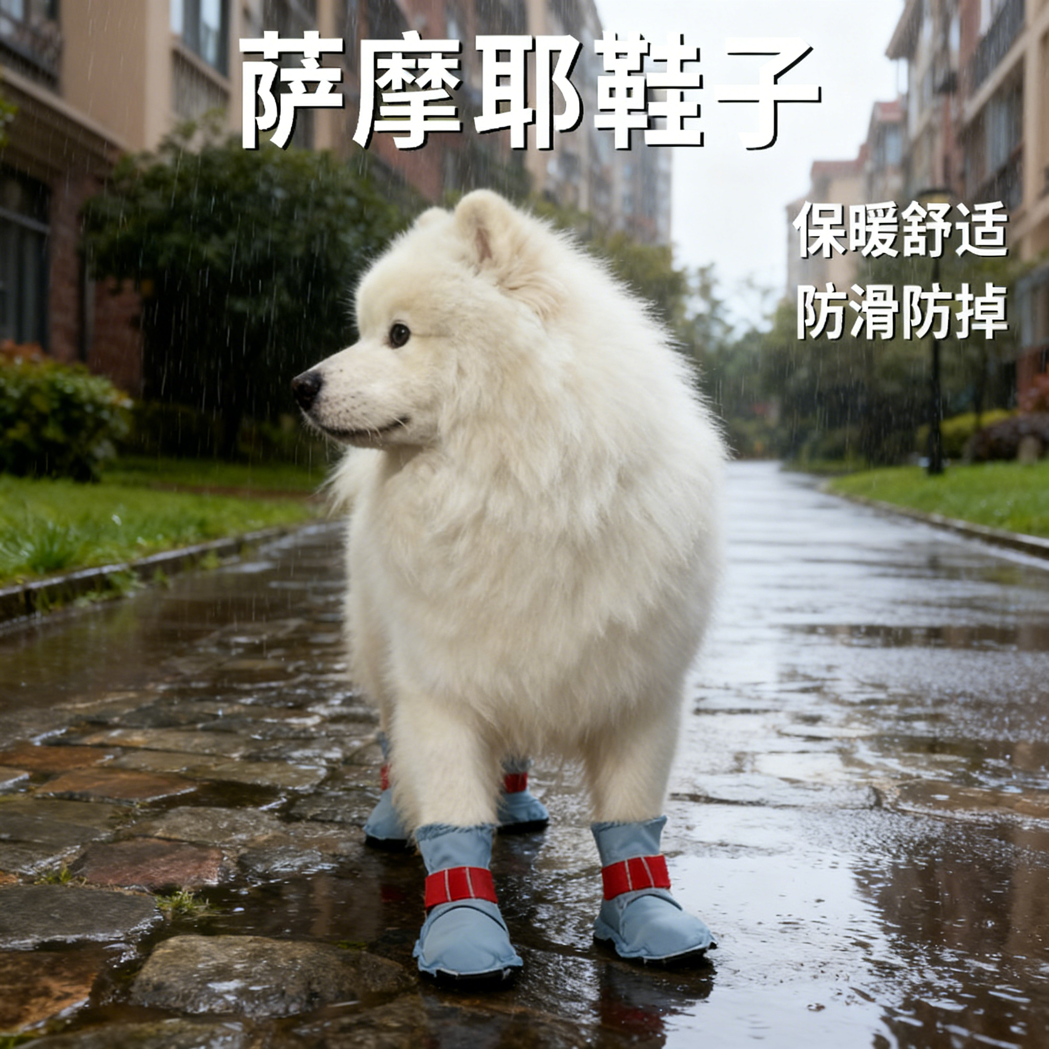萨摩耶宠物防水防滑脚套户外鞋套鞋子宠物鞋套一次性狗狗鞋套通用
