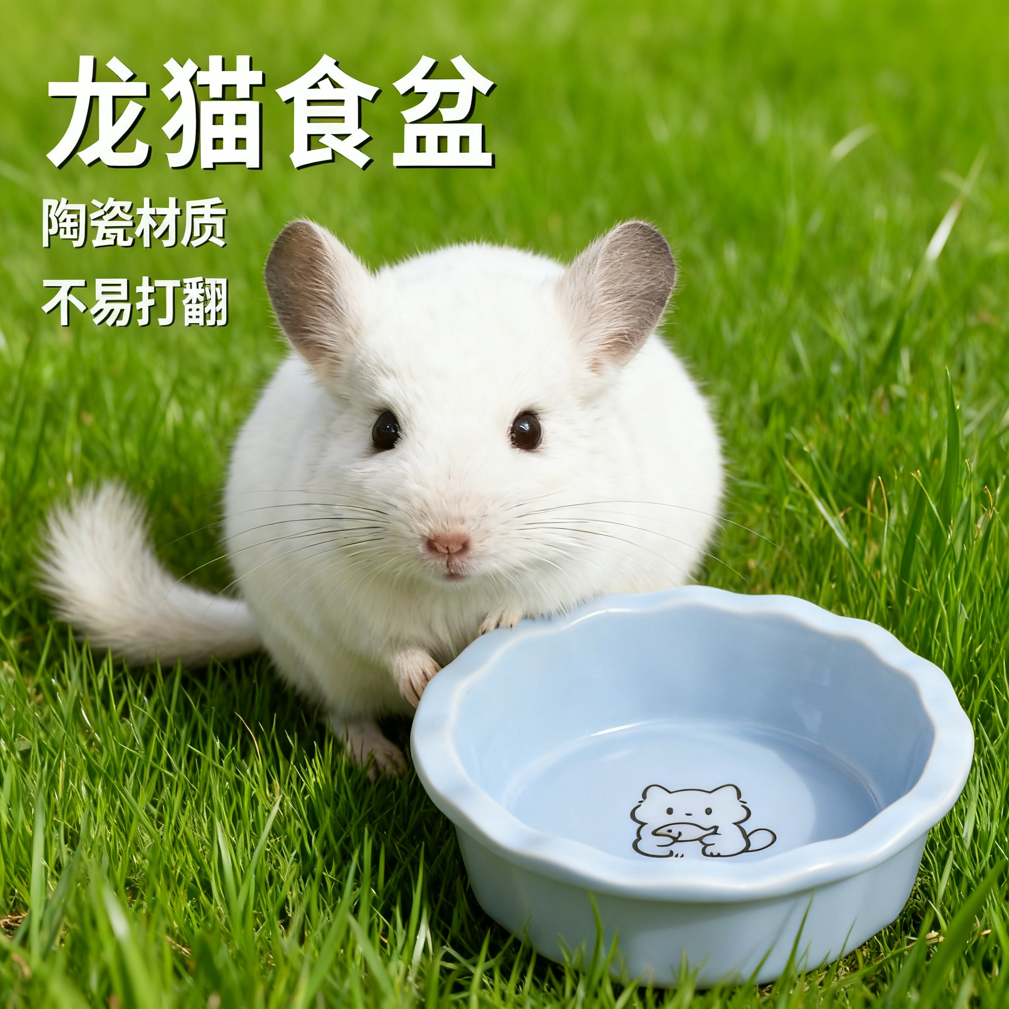龙猫专用陶瓷可爱粮水碗固定防打翻吃饭喂食器神器宠物用品,宠物/宠物食品及用品,宠物智能碗,淘宝优惠券,粉丝福利购,淘宝优惠卷