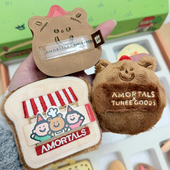 尔木萄TUNEE GOODS面包系列阿熊吐司毛绒粉扑粉饼超软不易吃粉L号