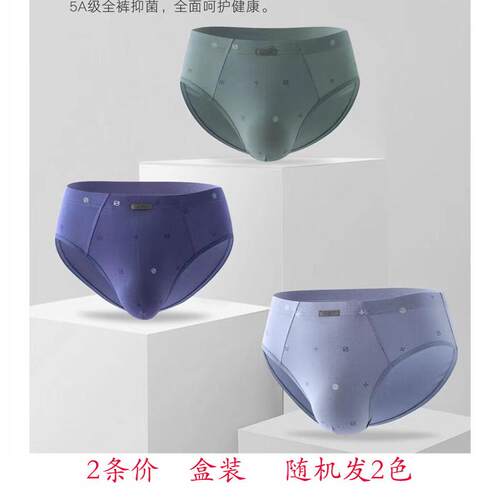 2条正品普利诗舒适男三角内裤