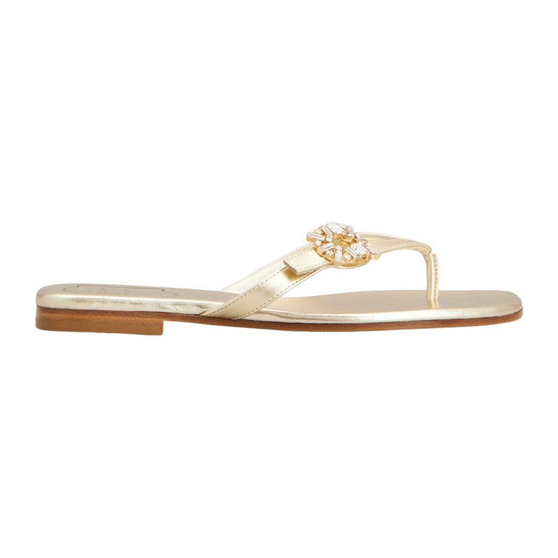 RogerVivier/罗杰维维亚女士穆勒鞋金属光泽小牛皮水晶搭扣新款