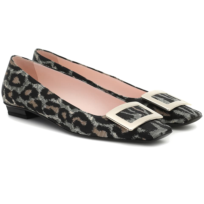 Roger Vivier/罗杰·维维亚新款女鞋金属锁扣方鞋芭蕾平底鞋
