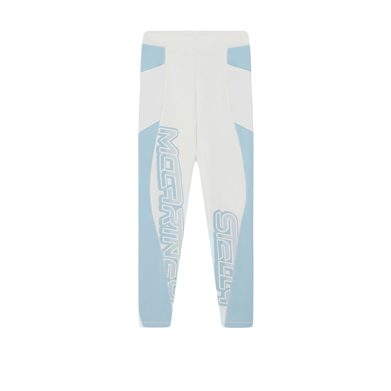 Stella McCartney/斯特拉女士浅蓝色裤腿徽标酷感潮流紧身裤长裤