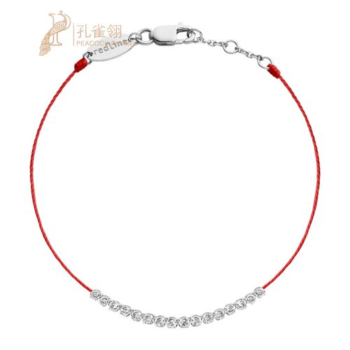 Redline/红绳女士Marilyn 0.29克拉圆形钻石白金绳制手链