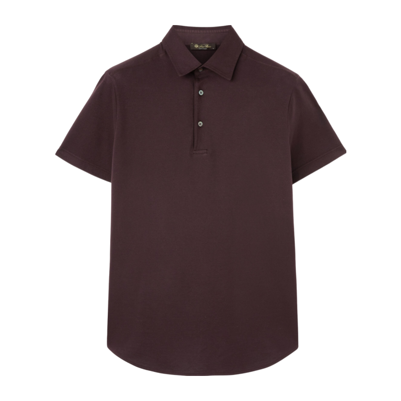 LoroPiana/诺悠翩雅男士T恤秋冬衬衫领Polo衫棉质匹克面料新款