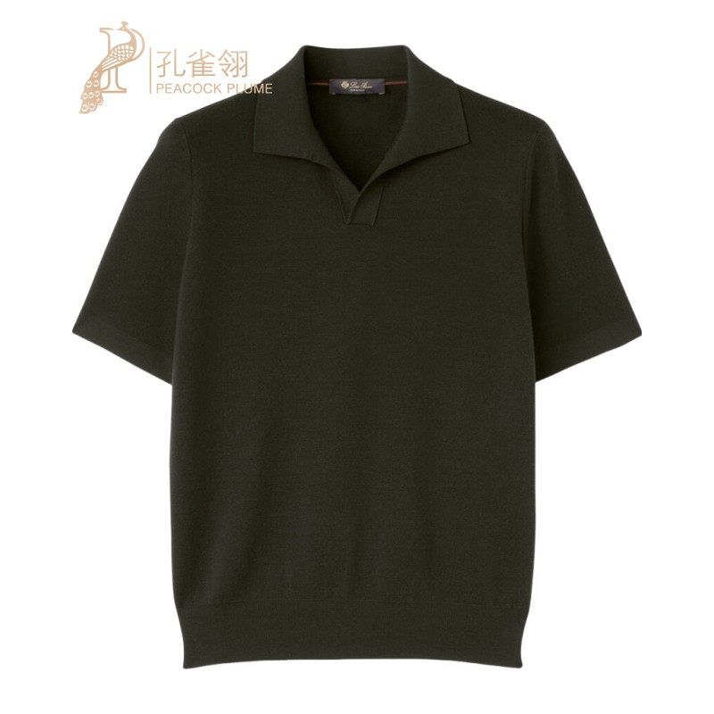 LoroPiana/诺悠翩雅男士T恤Wish羊毛无扣短袖Polo衫宽松新款