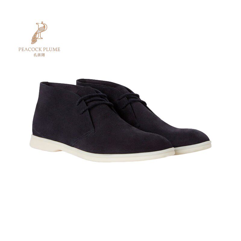 LoroPiana/诺悠翩雅男士靴子裸靴精巧绒面小牛皮优雅时尚舒适新款