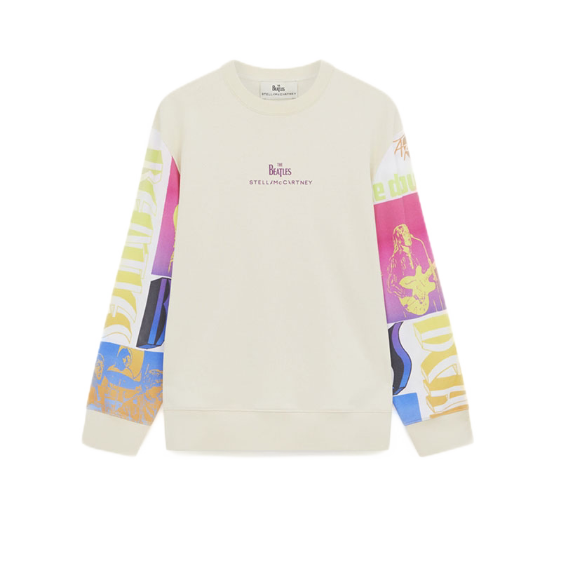 Stella McCartney/斯特拉男女同款圆领袖子迷幻印花时尚休闲卫衣