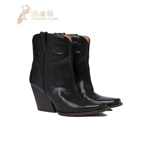 头单开衩鞋 Stella 方形鞋 斯特拉女靴新品 口牛仔靴 McCartney