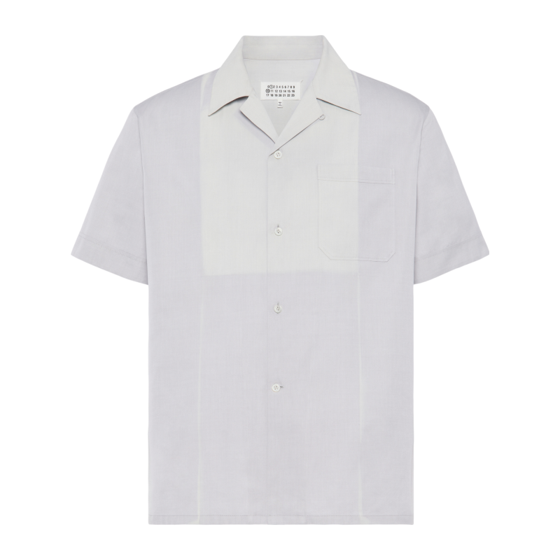 MaisonMargiela/马吉拉男士衬衫保龄球领棉质贴袋四针缝线新款