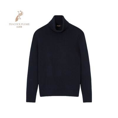 LoroPiana/诺悠翩雅男士针织衫高领简洁精致幼羊绒罗纹袖口新款
