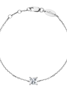 RedLine/红绳女士手链白金爪镶公主钻悬浮优雅精湛工艺新款