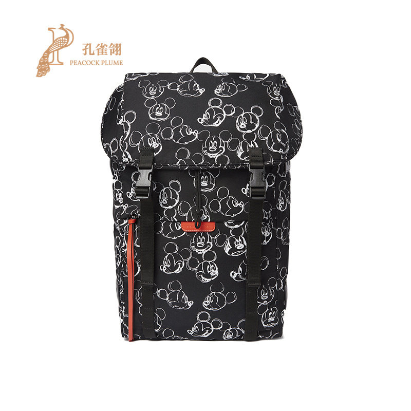 Stella Mccartney/斯特拉女包幻想曲米奇印花标识抽绳开合双肩包