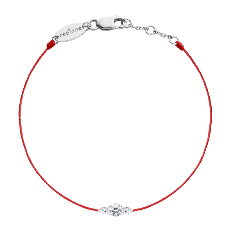 Redline/红绳女士饰品 So Abby 梨形钻石白金镶钻0.22克拉线手链