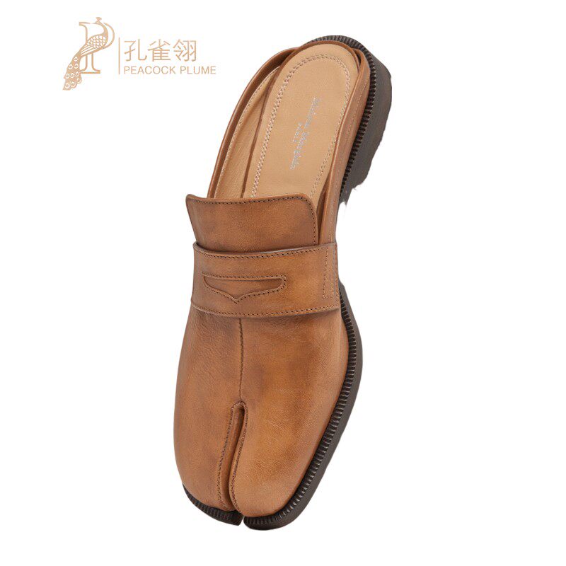 MaisonMargiela/马吉拉女士镂空骡子图案褪色小牛皮塔比分趾新款