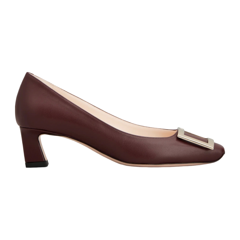 RogerVivier/罗杰维维亚女士鞋纳帕皮Trompette跟金属扣新款