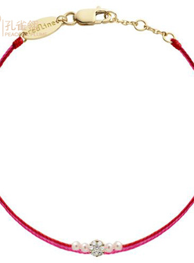 redline/红绳女士饰品时尚 Perlé 0.05克拉圆形钻石多绳手链