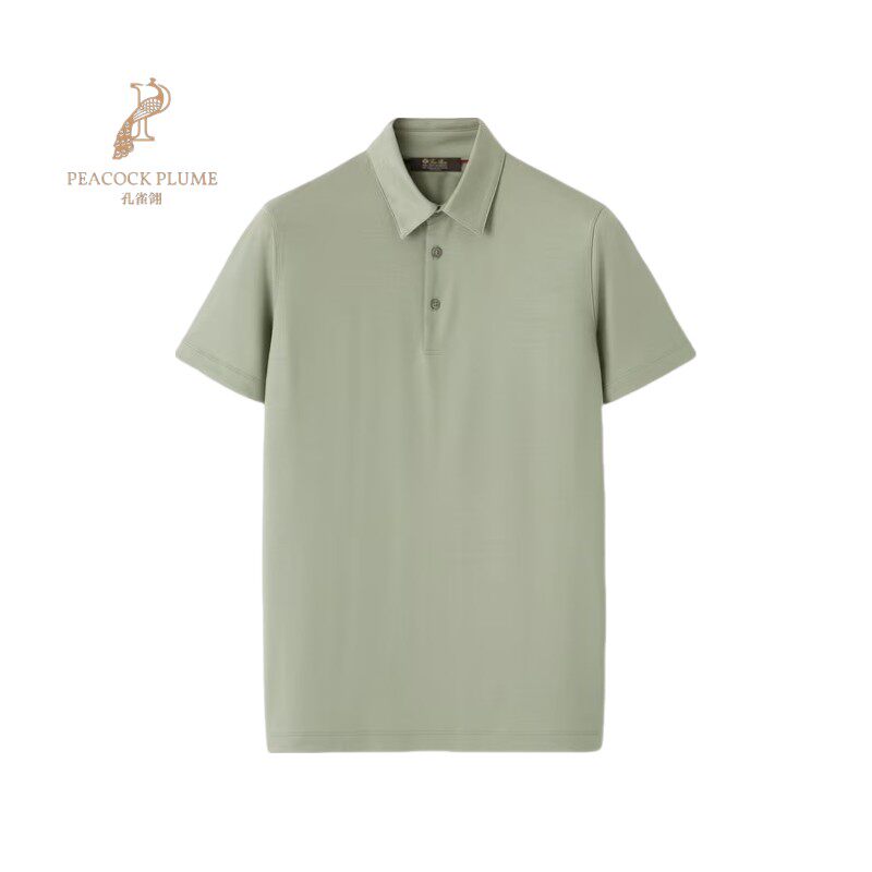 LoroPiana/诺悠翩雅男士T恤100%纯新羊毛12微米三扣衬衫领新款