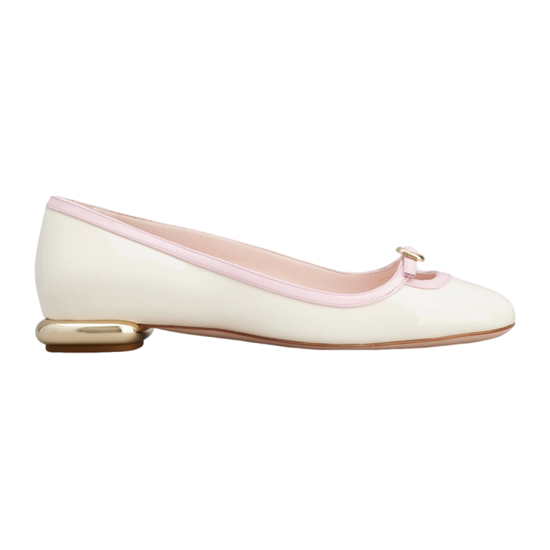RogerVivier/罗杰维维亚女士芭蕾舞鞋漆皮迷你搭扣真皮鞋垫新款