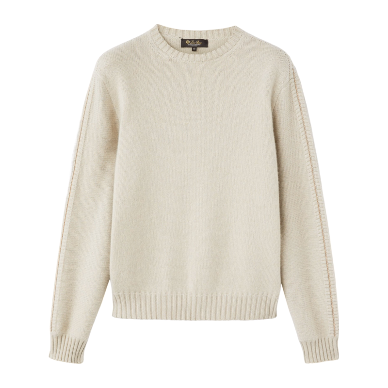 LoroPiana/诺悠翩雅男士针织衫超柔软小羊绒规整版型刺绣图案新款