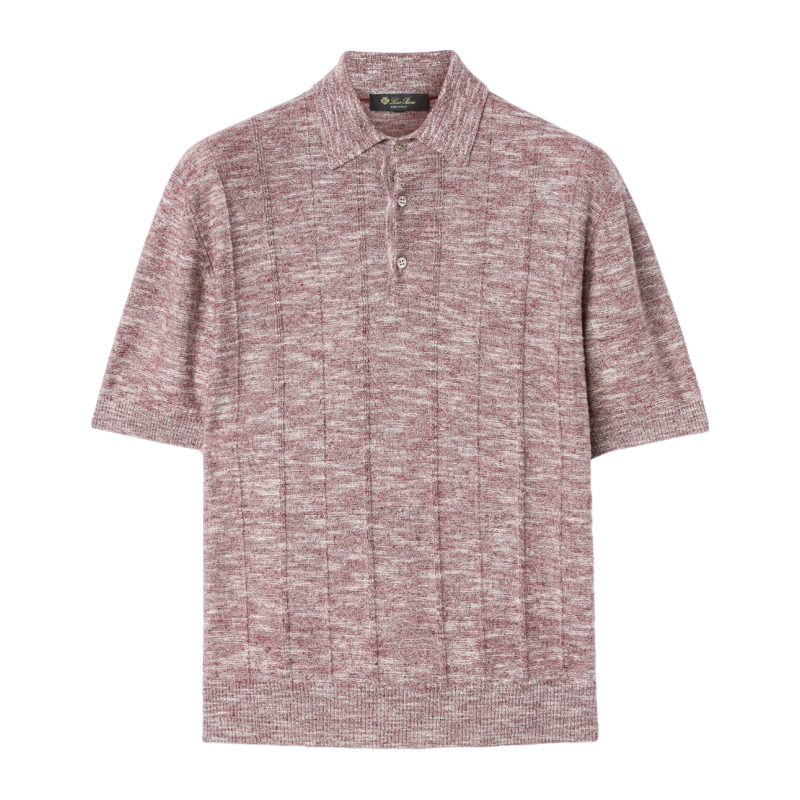 Loro Piana/诺悠翩雅男装夏季新款亚麻和桑蚕丝短袖Polo衫