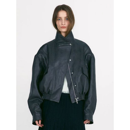 25早秋新款皮革短夹克女25秋季复古机车长袖外套上衣tina open yy