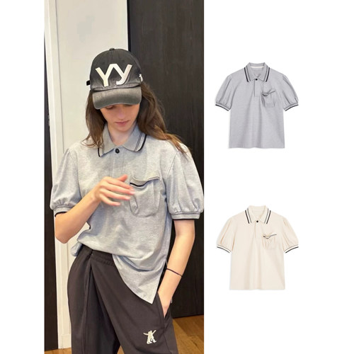 TINA OPEN YY 26春夏新款女士POLO领T恤衫 设计师 小众 短袖 百搭