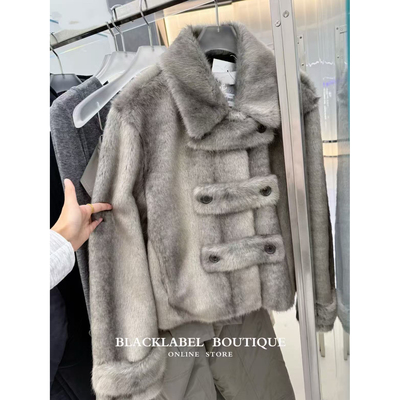 进口面料TINA OPEN YY 25秋冬环保皮草短款外套 上衣 女