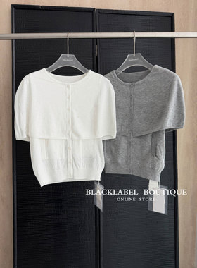 blacklabel 26春夏新款 优雅假两件斗篷针织开衫 短袖 无袖 薄款