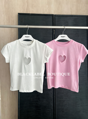 现) blacklabel 26春夏新品 镂空心形情人节限定款T恤 小版型baby