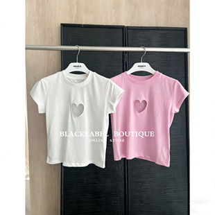 blacklabel 小版 26春夏新品 T恤 型baby 镂空心形情人节限定款 现