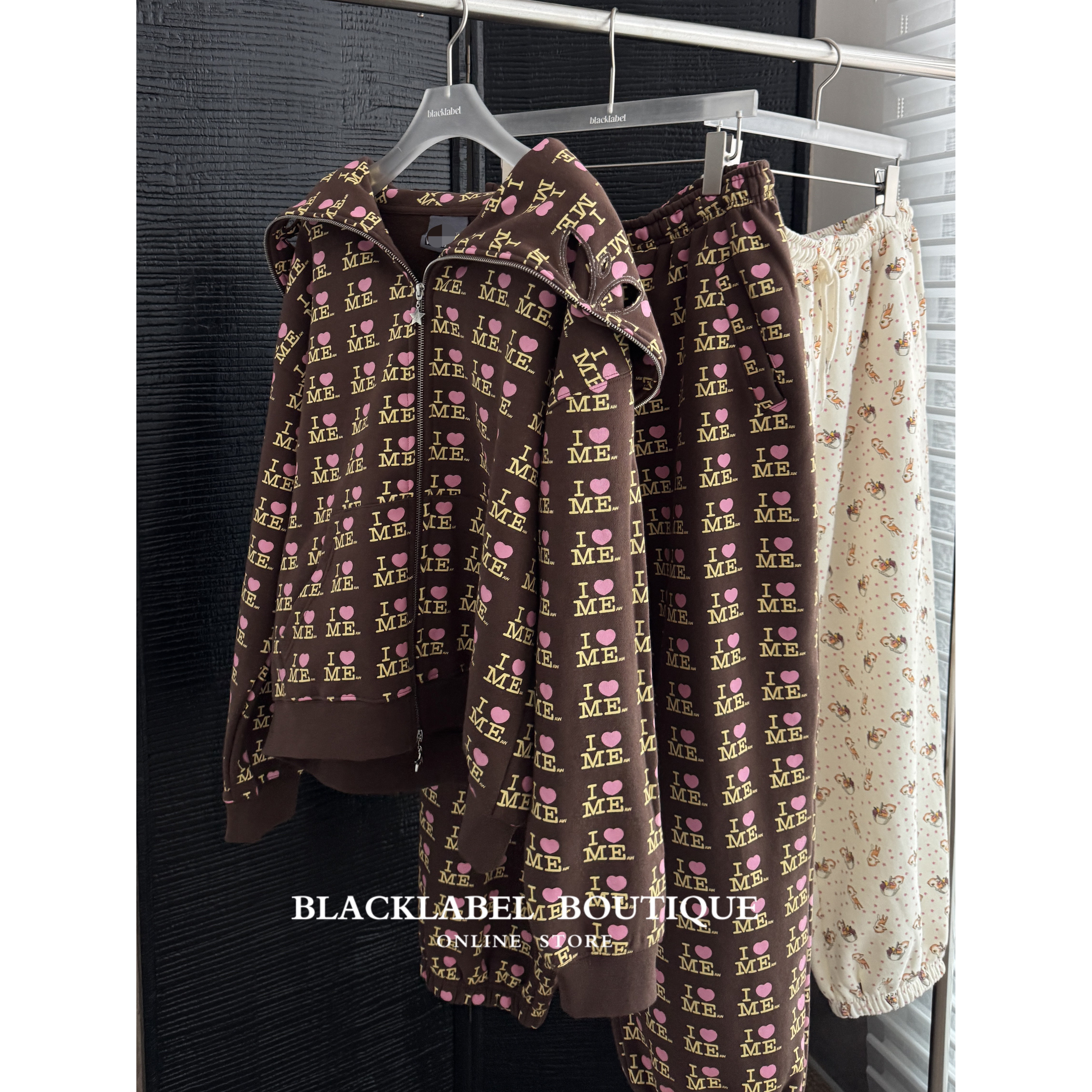 同面料 blacklabel 26秋冬新款 面具熊猫 字母拉链帽衫 卫衣 宽松