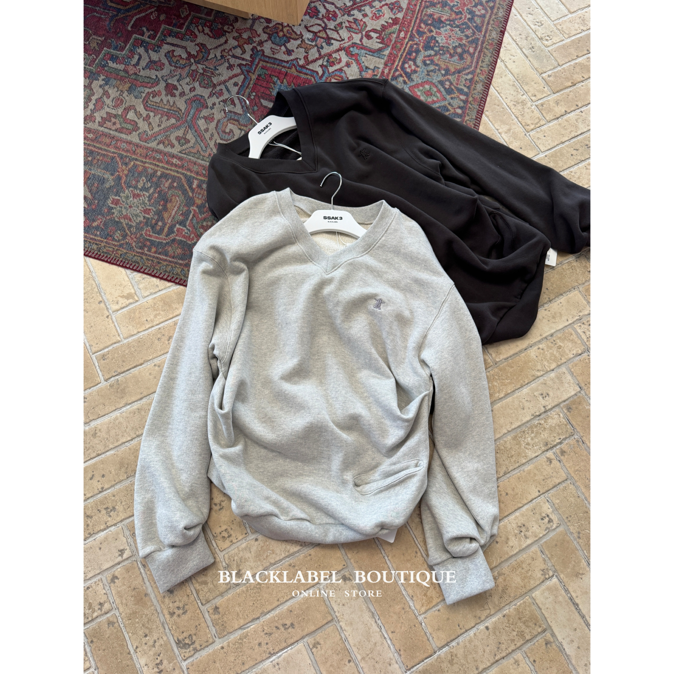 TINA OPEN YY 26早秋新品休闲宽松V领长袖卫衣女 上衣