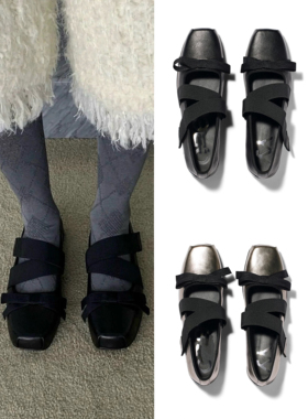 认准~tina open yy 25秋季 时尚芭蕾舞鞋交叉绑带平底玛丽珍单鞋