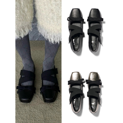 认准~tina open yy 25秋季 时尚芭蕾舞鞋交叉绑带平底玛丽珍单鞋