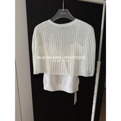 blacklabel 26春夏 “雾感”斗篷吊带真两件套超薄针织 黑色/白色