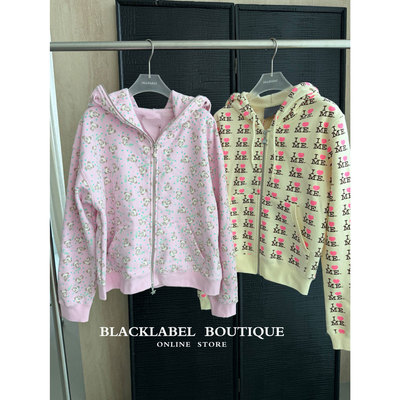 同面料 blacklabel 26早春新款 面具熊猫 字母拉链帽衫 卫衣 宽松