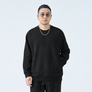 半墨大码男装圆领套头卫衣男士秋季新款宽松加肥加大肥佬长袖外套