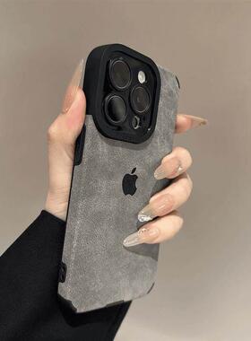 简约苹果16pro摔翻毛皮15prooma壳x手机新款iP无品牌/hone14男女12/13防11标志oppore/12pr防摔mate60华为nov