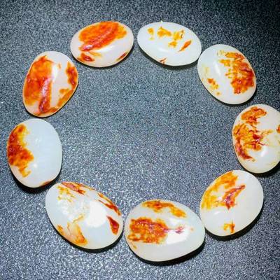 收藏佳品新疆和田玉手链羊脂级红沁皮原石籽料手串手链男款玉手链