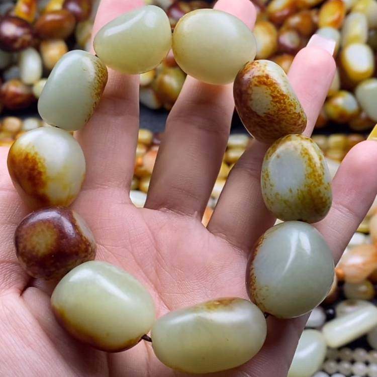 枣红皮原石籽料手链手串