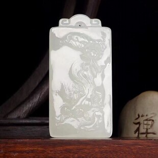 天然新疆和田玉金玉满堂吊坠男女士平安无事牌挂件古风玉佩带证书