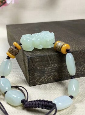 貔貅手链可调节情侣新疆和田玉