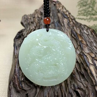 天然新疆和田玉生肖龙吊坠男款白玉龙行天下挂件霸气玉石玉龙玉佩