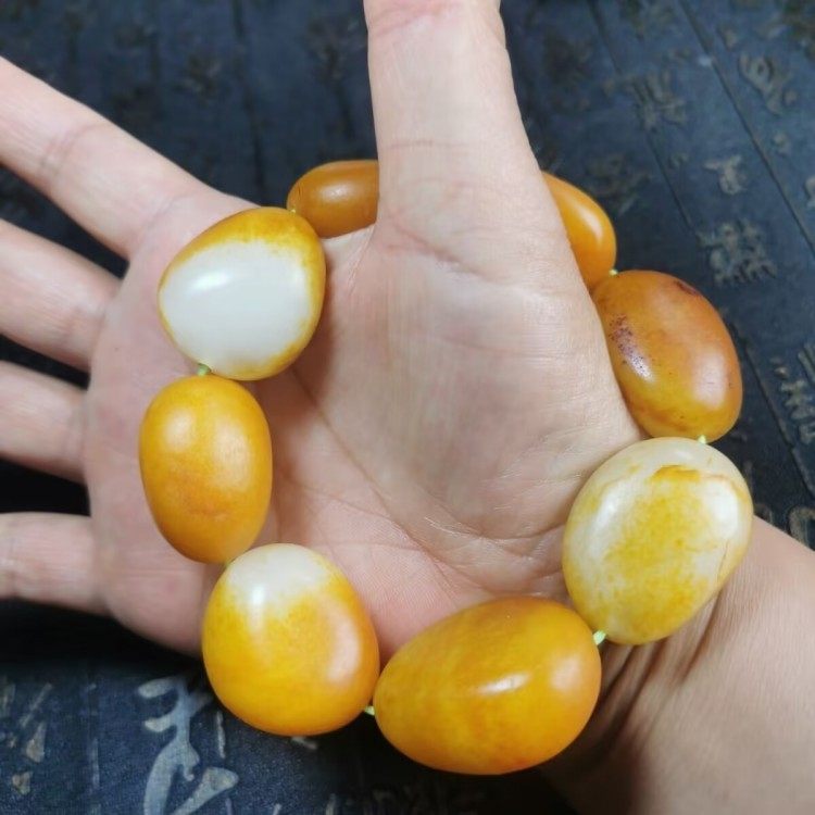 黄沁皮籽料原石手链手串