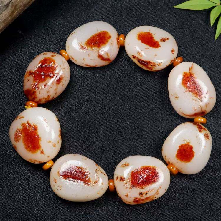 保真和田玉手链正品玉石玉器原石籽料手串手链男款玉手链手串包邮