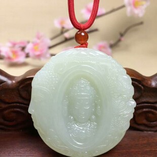 天然新疆和田玉一念之间吊坠白玉佛魔一念之间挂件男女款项链玉佩