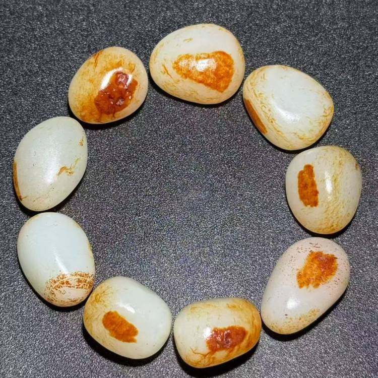 保真和田玉手链正品玉石玉器原石籽料手链手串男款手链玉手串包邮