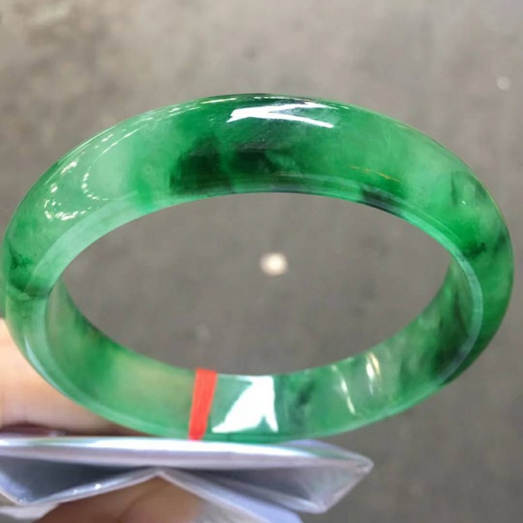 天然正品冰种翡翠手镯高端老坑缅甸翡翠玉镯辣绿色满阳绿翡翠手镯