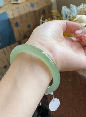 冰种晴水阿富汗玉青海扁条手镯